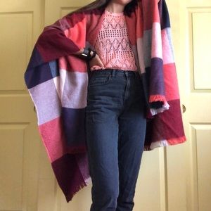 Coral Crochet-Style Blouse